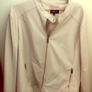 Cream Leather Jacket